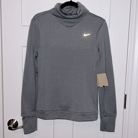 NWT Nike Therma-Fit Swift Element Long Sleeve Running Top - Smoke Grey - Picture 2 of 7